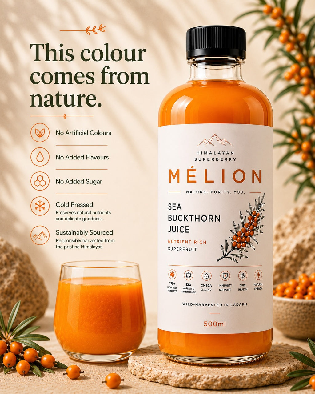 MÉLION Himalayan Superberry Sea Buckthorn Juice