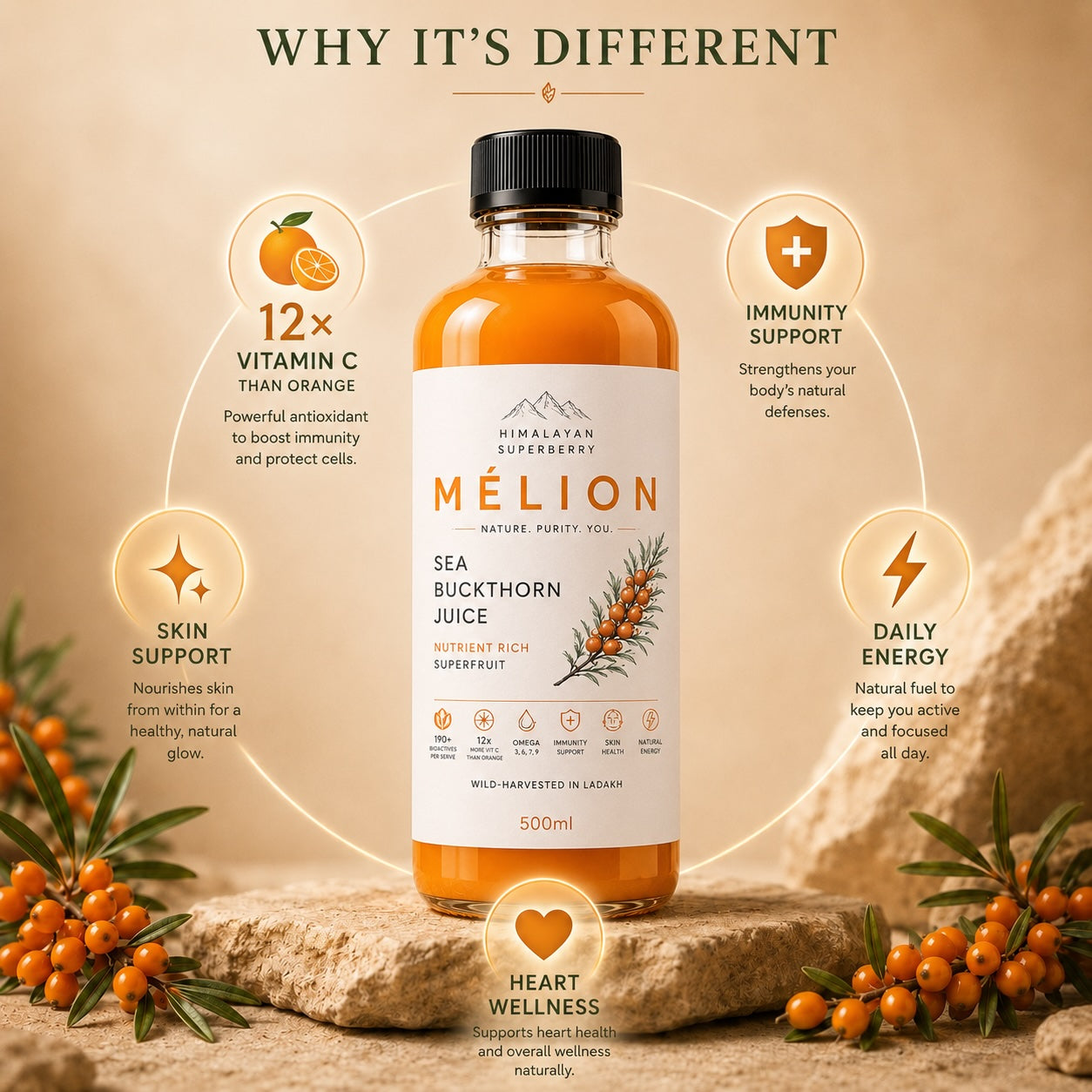 MÉLION Himalayan Superberry Sea Buckthorn Juice